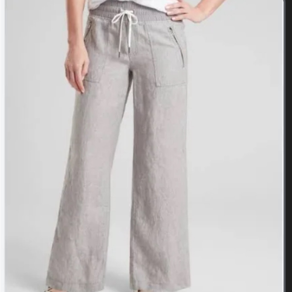 Athleta Retreat Wide Leg Linen Pant